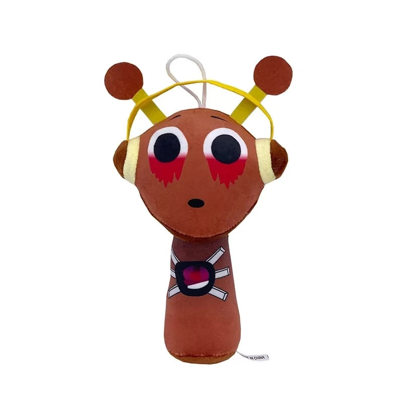 Plush toy with a cartoonish design on a white background