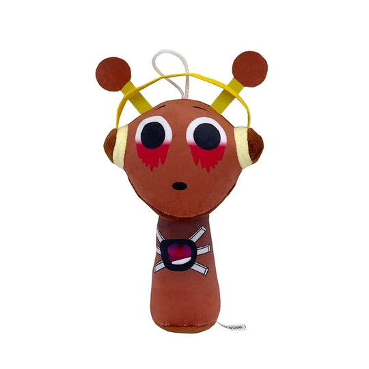 Plush toy with a cartoonish design on a white background