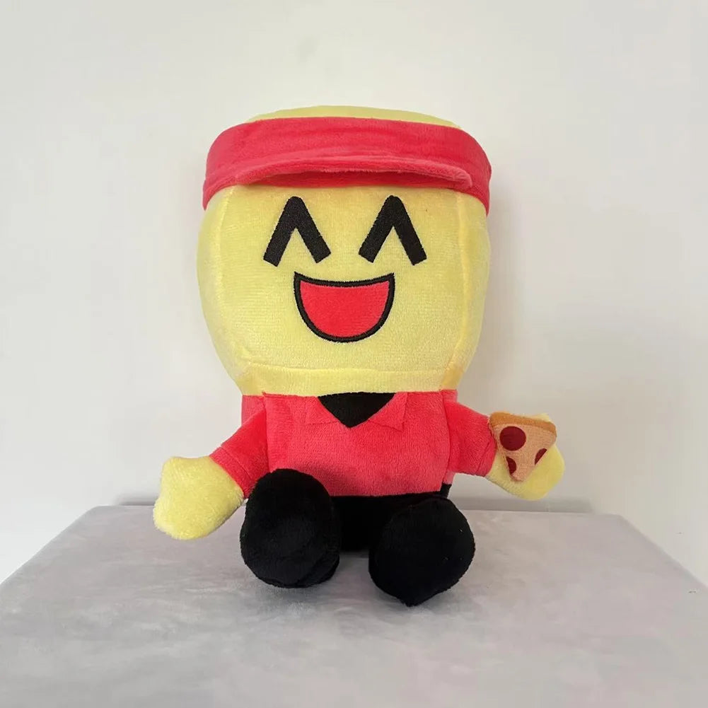 Plush toy with a happy face design on a white background
