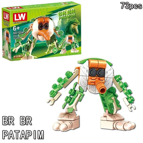 Italian Brainrot Building Blocks Figures – Tralalelo & Tung Tung - Jelly And Ducky - Lego