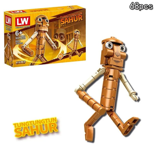 Italian Brainrot Building Blocks Figures – Tralalelo & Tung Tung - Jelly And Ducky - Lego