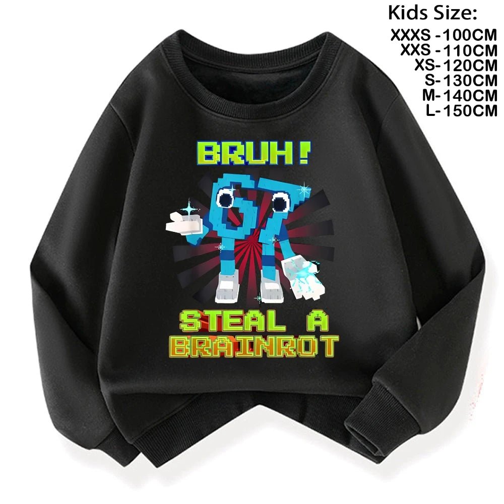 Jelly & Ducky Six Seven Kids Sweatshirt – BrainRot Graphic - Jelly And Ducky - 