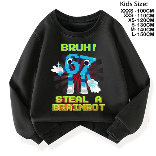 Jelly & Ducky Six Seven Kids Sweatshirt – BrainRot Graphic - Jelly And Ducky - 