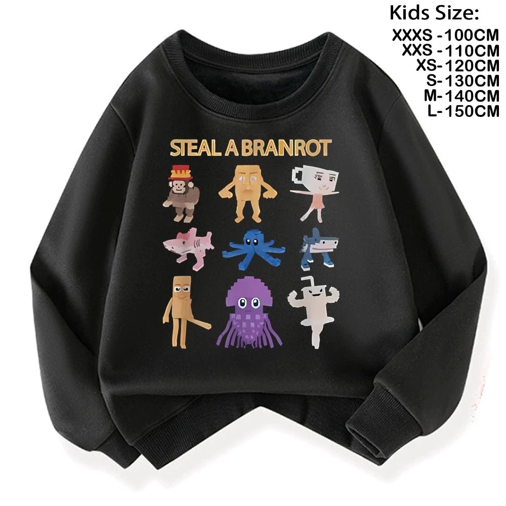Jelly & Ducky Six Seven Kids Sweatshirt – BrainRot Graphic - Jelly And Ducky - 