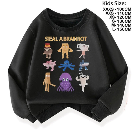 Jelly & Ducky Six Seven Kids Sweatshirt – BrainRot Graphic - Jelly And Ducky - 