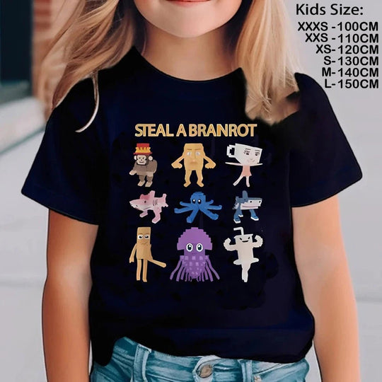 Jelly & Ducky Six Seven Kids T-Shirt – BrainRot Graphic - Jelly And Ducky - 