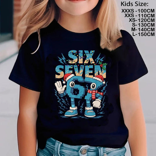 Jelly & Ducky Six Seven Kids T-Shirt – BrainRot Graphic - Jelly And Ducky - 
