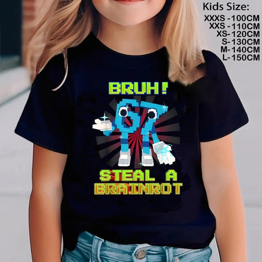Jelly & Ducky Six Seven Kids T-Shirt – BrainRot Graphic - Jelly And Ducky - 