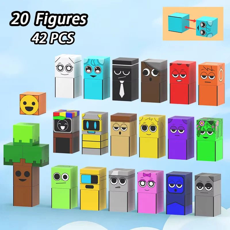 Sprunki Magnetic Building Blocks Cube Set - Jelly And Ducky - 